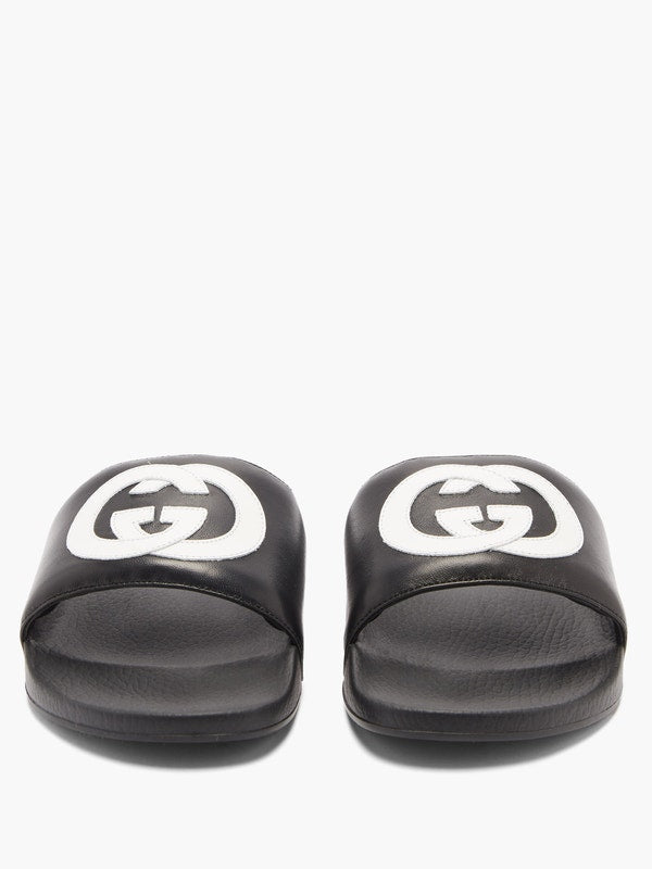 Gucci Pursuit GG-logo leather slides