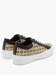 Fendi FF-monogram faux-raffia trainers