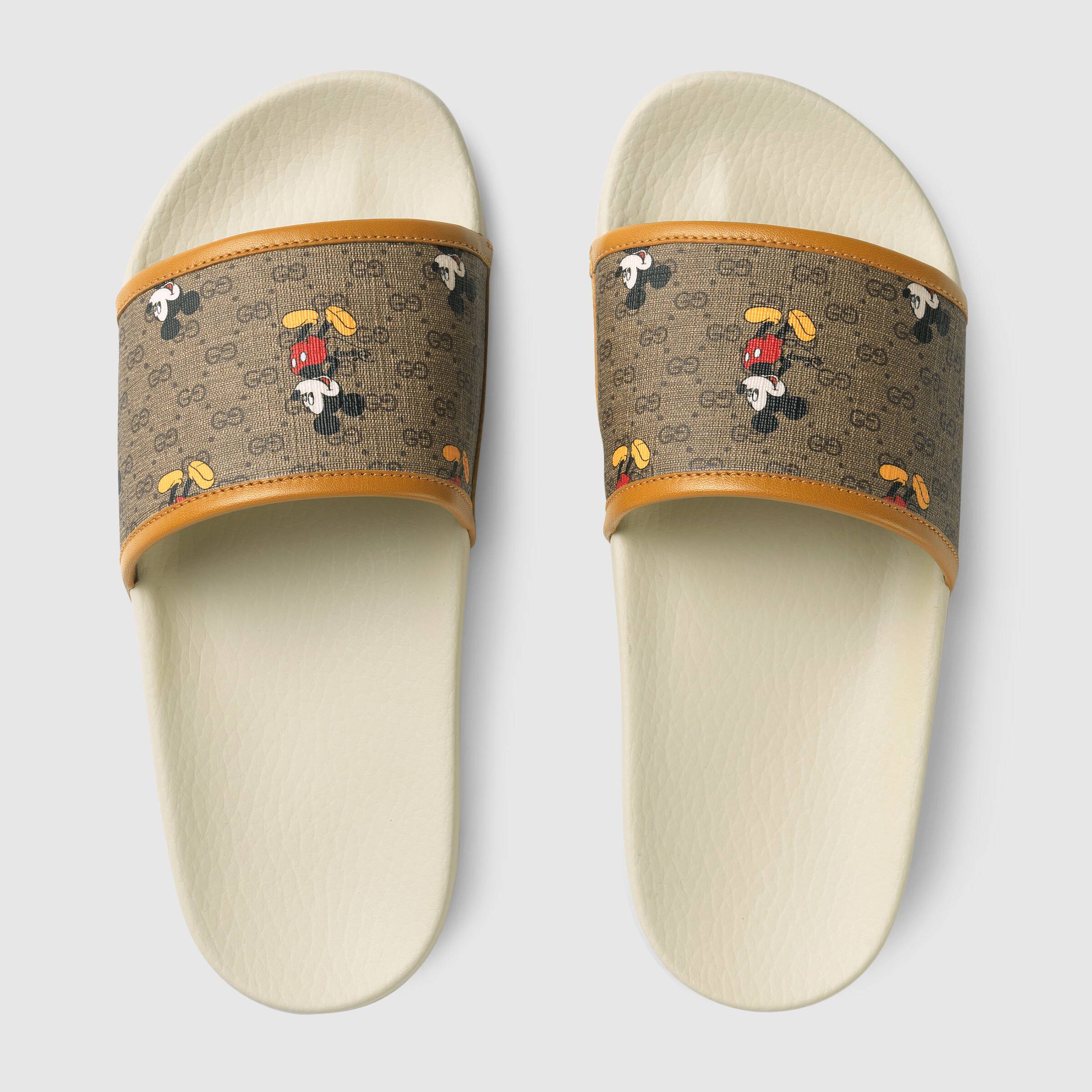 Gucci X Disney Mickey Mouse canvas sliders
