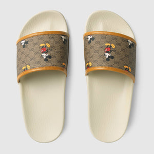 Gucci X Disney Mickey Mouse canvas sliders